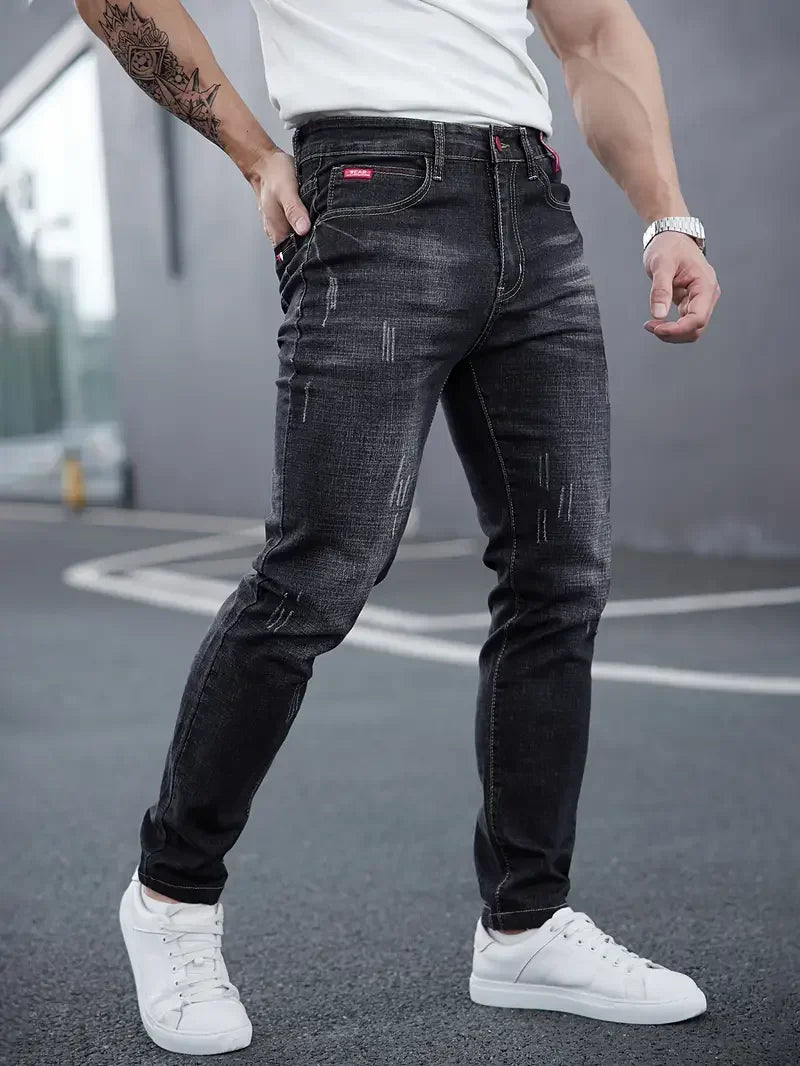 L&J Luxury Men's Slim Casual Street Classic Skinny Jeans Pencil Jeans