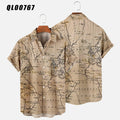 L &J Luxury Men Fashion T-shirt Map 3d Print