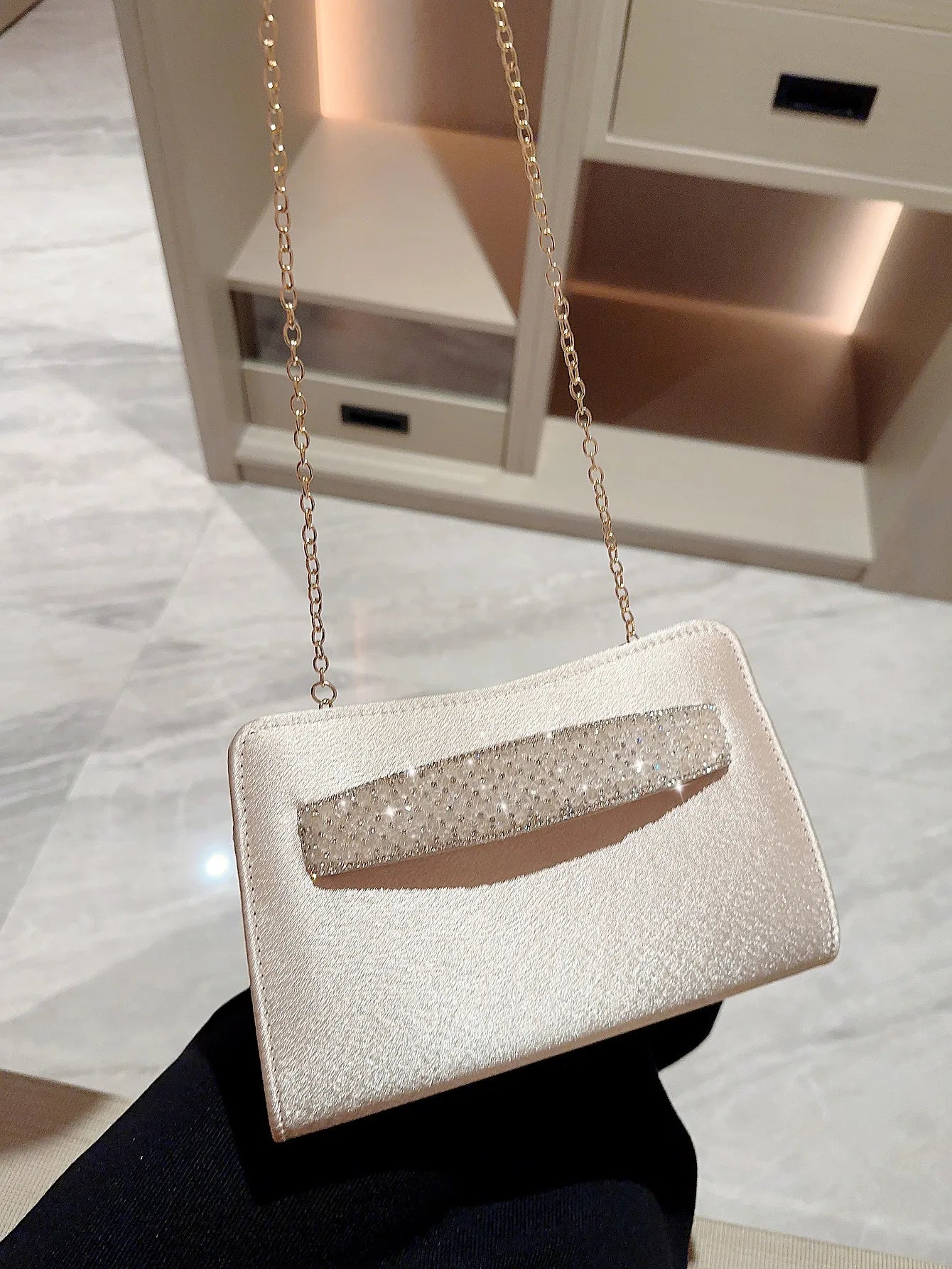 L&J Luxury Women's Fashion Satin Clutch Bag