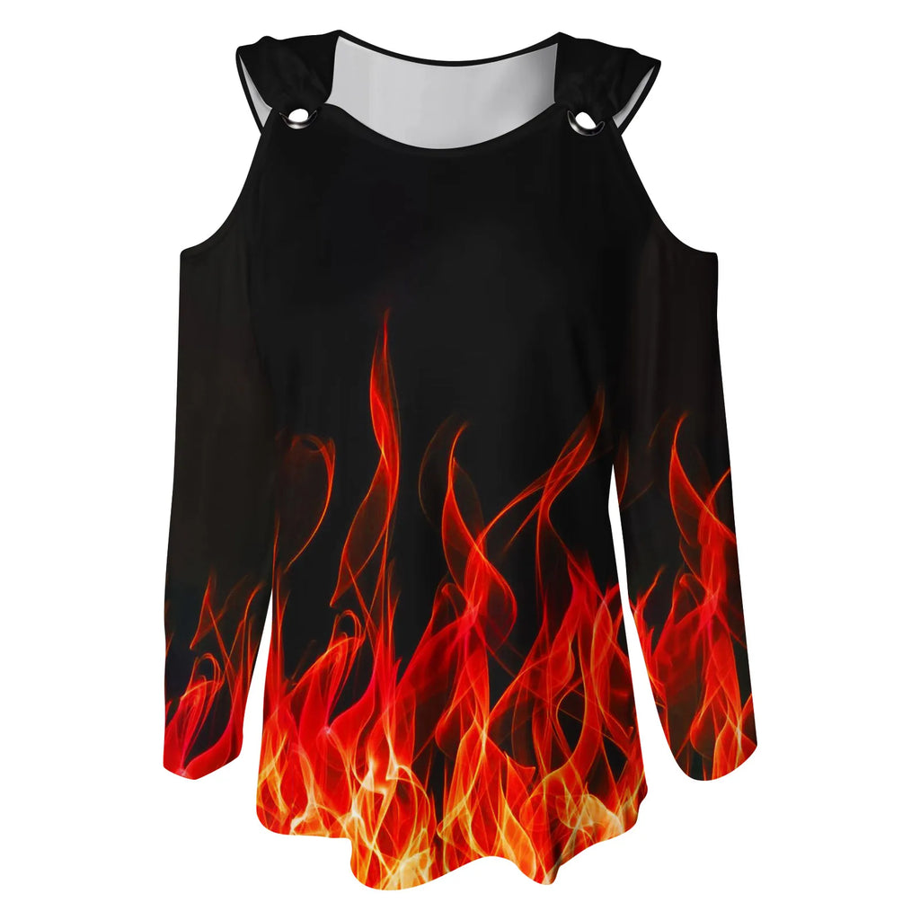 L&J Luxury flame Print T-shirt For  Women