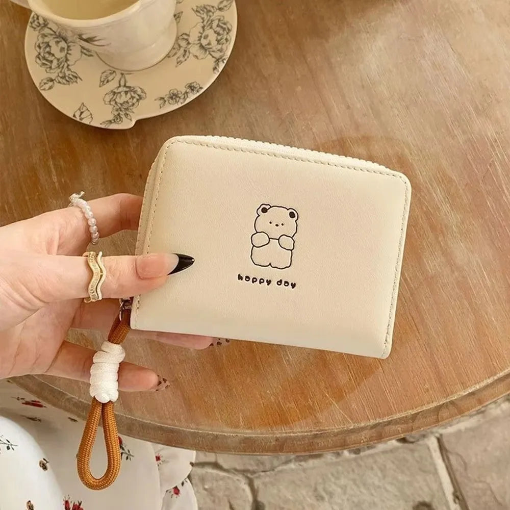 L&J Luxury Women Wallet Bear Rabbit Cat Pu Leather Card Holder Short Wallet