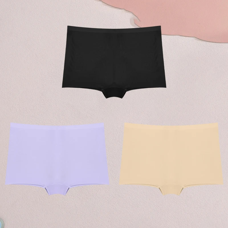 L &J Luxury 3Pcs Seamless Boxer Shorts for  Women's