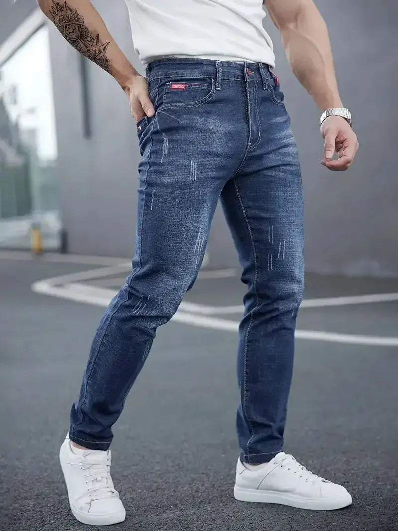 L&J Luxury Men's Slim Casual Street Classic Skinny Jeans Pencil Jeans