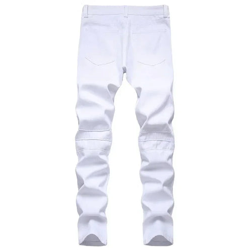 L &J Luxury New Men's Slim Jeans White