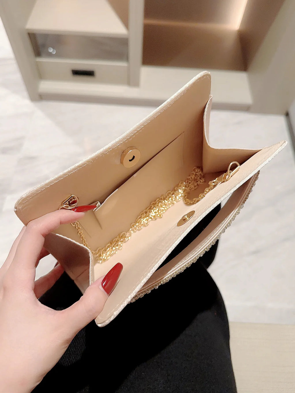 L&J Luxury Women's Fashion Satin Clutch Bag