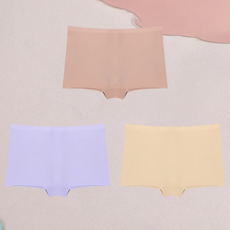 L &J Luxury 3Pcs Seamless Boxer Shorts for  Women's