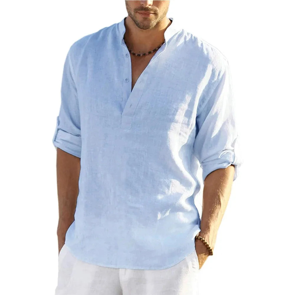 L&J Luxury Men's Cotton Linen Shirt