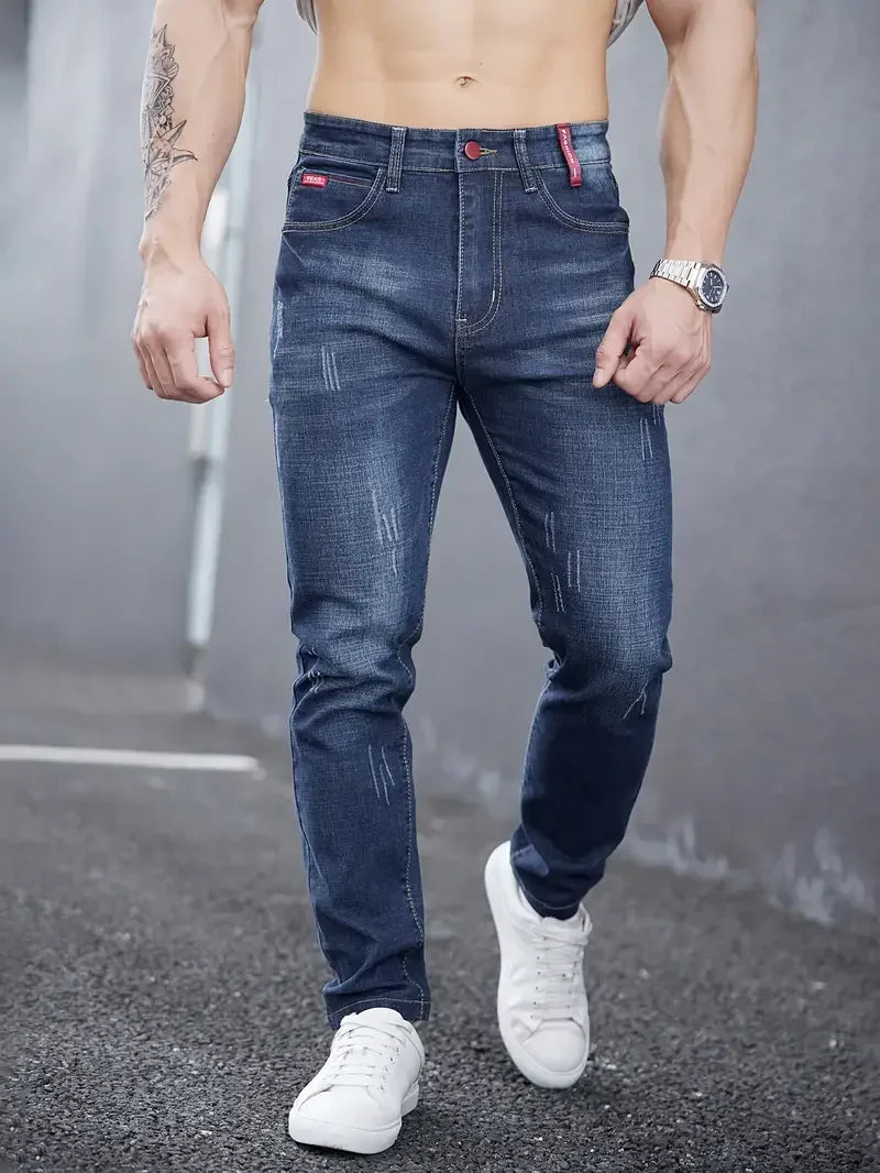 L&J Luxury Men's Slim Casual Street Classic Skinny Jeans Pencil Jeans
