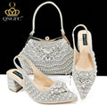 L &J Luxury 2026 Italian Design Full Rhinestone Comfortable High Heel Shoes And Bag Fashion Style Pointed-Toe Shoes For Women