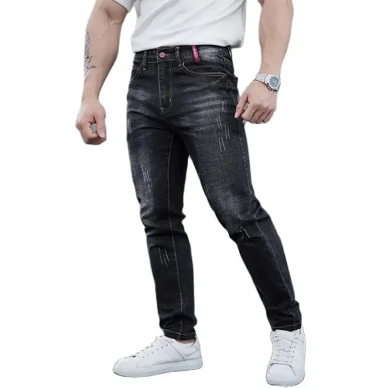L&J Luxury Men's Slim Casual Street Classic Skinny Jeans Pencil Jeans