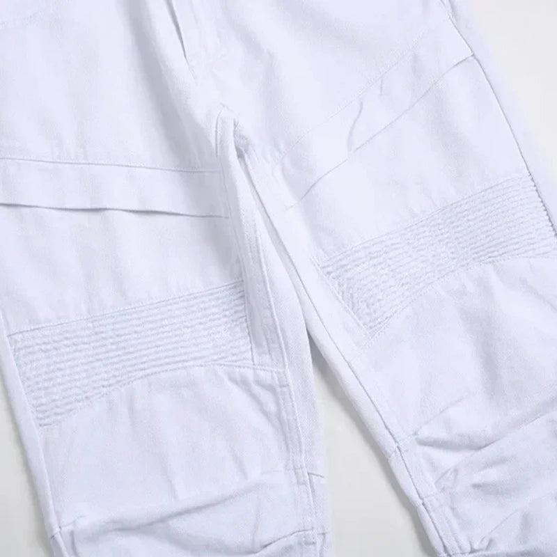 L &J Luxury New Men's Slim Jeans White