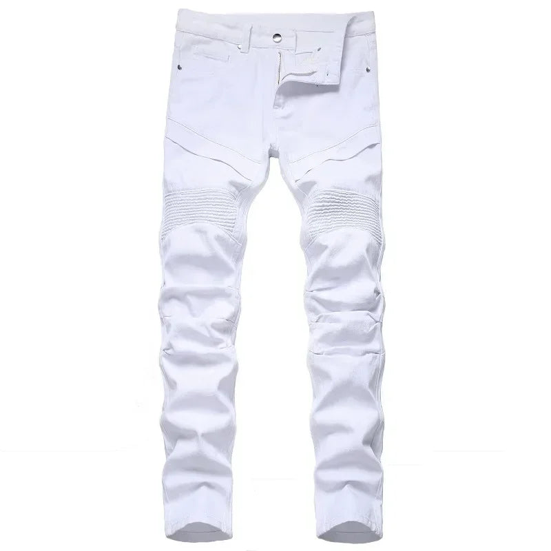 L &J Luxury New Men's Slim Jeans White