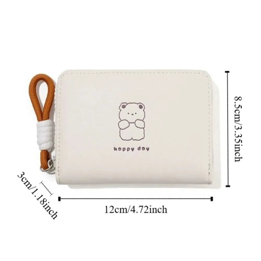 L&J Luxury Women Wallet Bear Rabbit Cat Pu Leather Card Holder Short Wallet